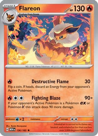 Flareon 136-165 Reverse Holo