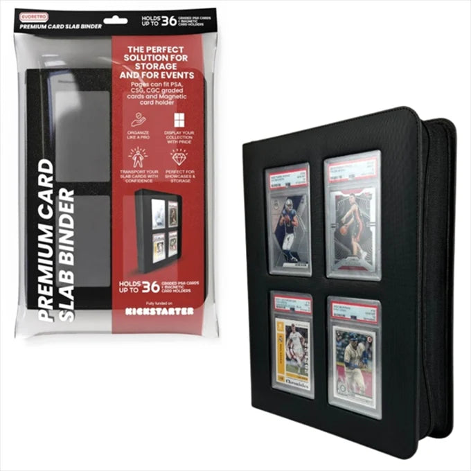 EVORETRO – Premium Graded Card Slab Binder with Window – Black