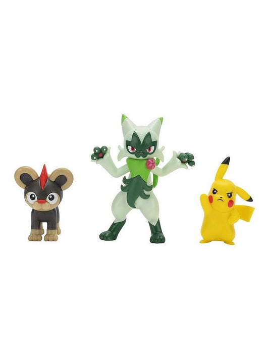 Pokemon Battle Figure Set - 3 Pack - PIKACHU + FLORAGATO + LITLEO