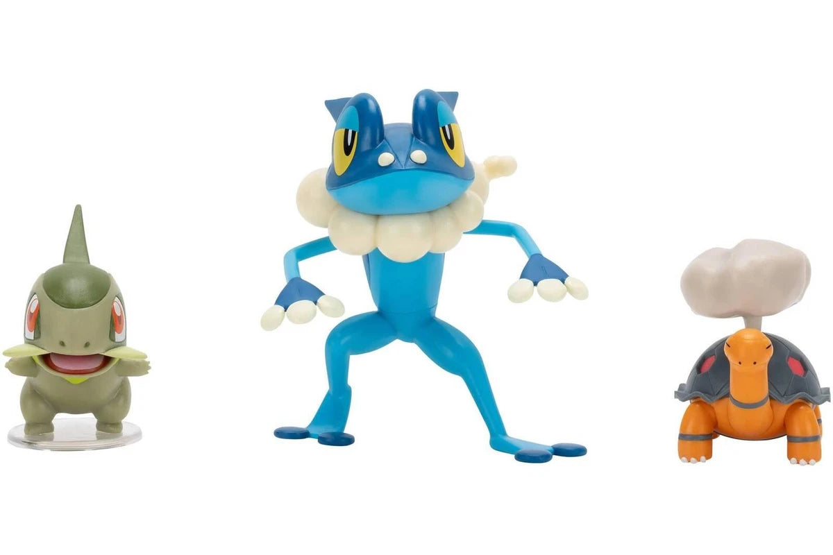 Pokemon Battle Figure Set - 3 Pack - AXEW + FROGADIER + TORKOAL