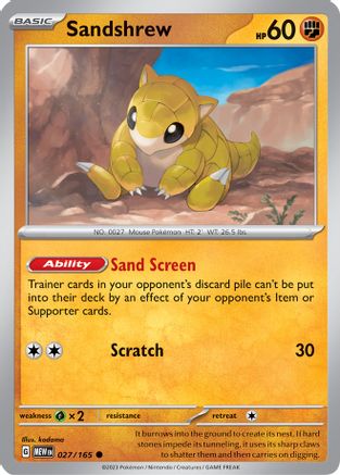 Sandshrew 027-165 Reverse Holo