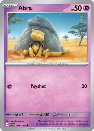 Abra 063-165 Reverse Holo