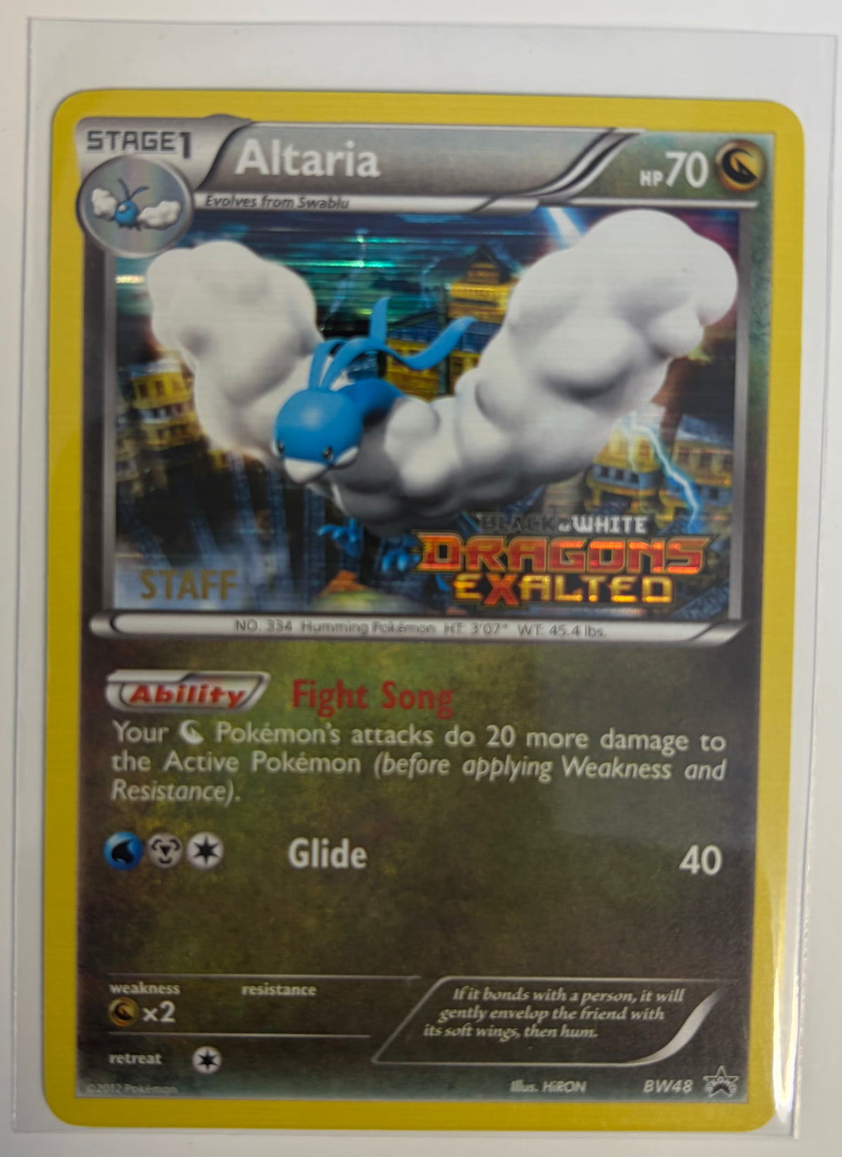 Altaria - BW48 Black Star Promo (stamped STAFF pre release promo)