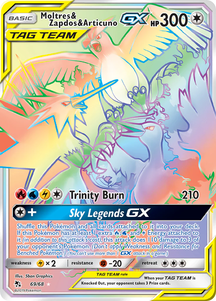 Moltres & Zapdos & Articuno GX (69/68) [Sun & Moon: Hidden Fates] TAG TEAM