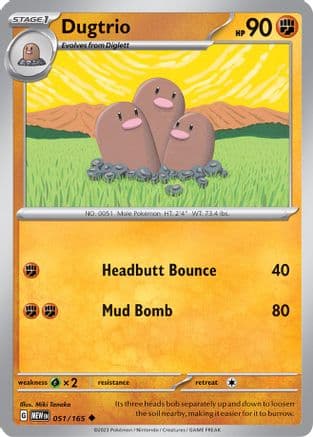 Dugtrio 051-165 Reverse Holo