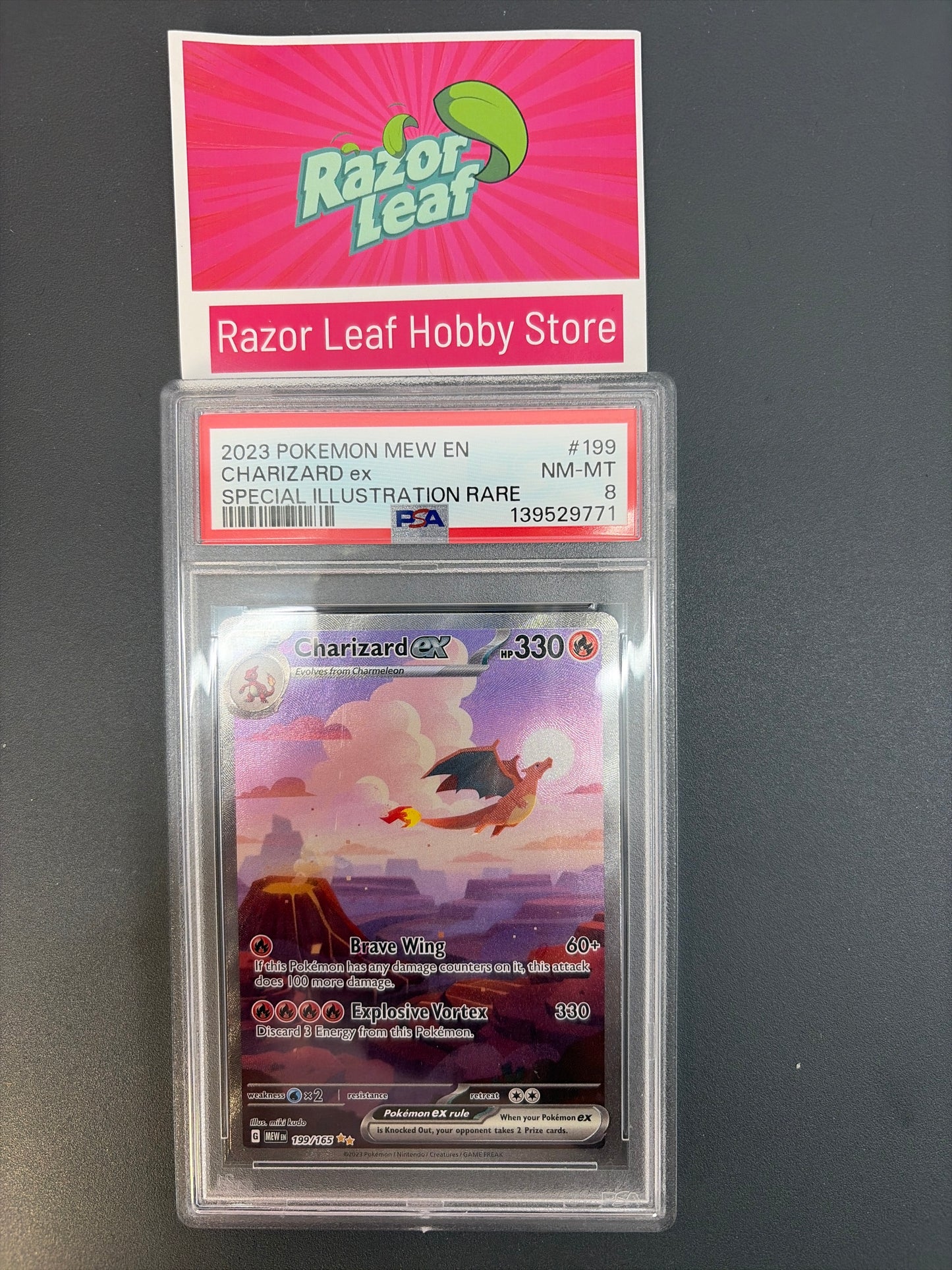 Pokemon TCG - PSA 8 - Charizard Special Illustration Rare 199-165
