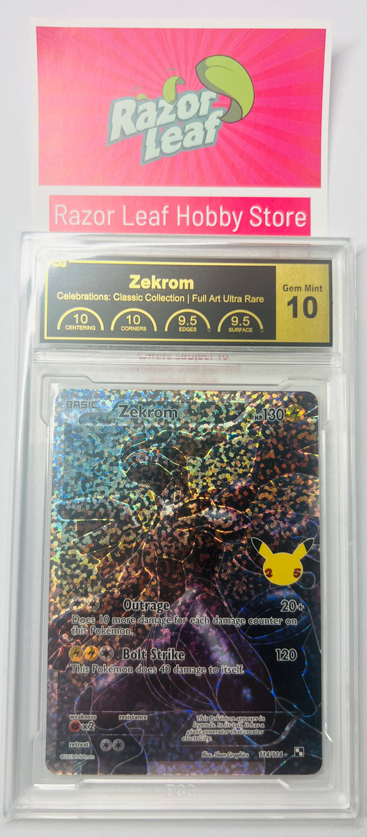 PCG Gem Mint 10 Zekrom Celebrations Full Art Ultra Rare 114/114
