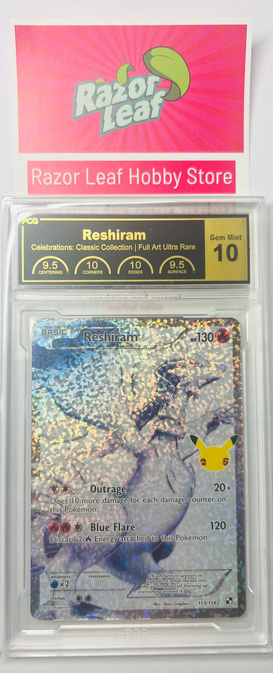 PCG Gem Mint 10 Reshiram Celebrations Full Art Ultra Rare 113/114