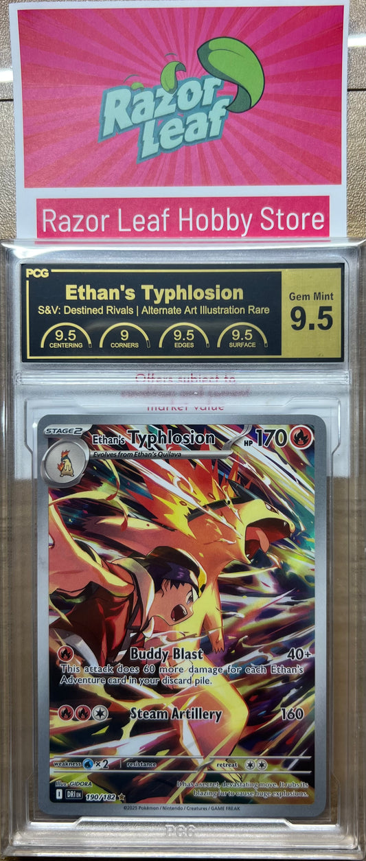 PCG Gem Mint 9.5 Ethans Typhlosion Illustration Rare 190/182