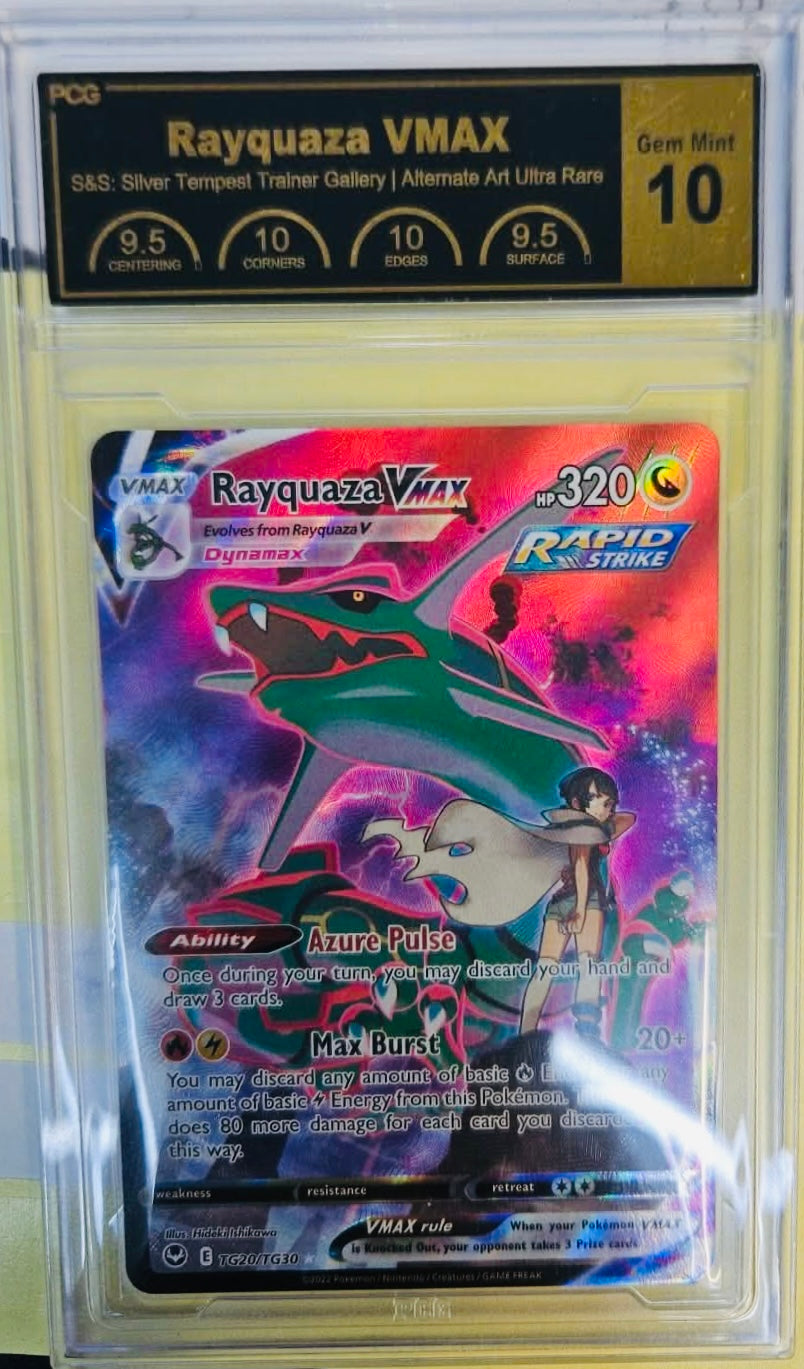 PCG Gem Mint 10 - TG20 Rayquaza Vmax Silver Tempest Galarian Gallery