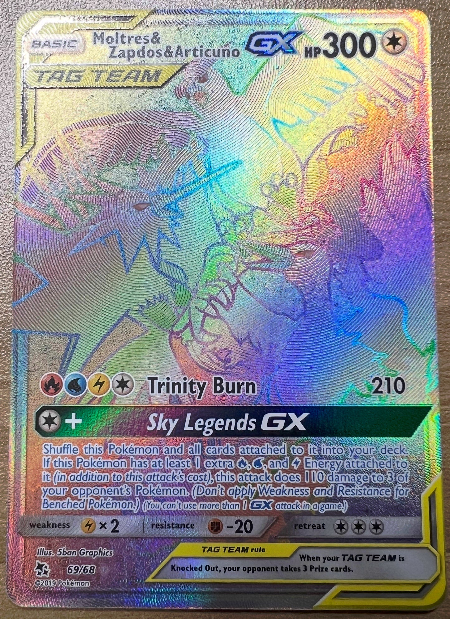 Moltres & Zapdos & Articuno GX (69/68) [Sun & Moon: Hidden Fates] TAG TEAM