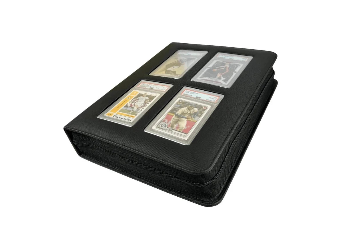 graded card slab binder EVORETRO – Premium Graded Card Slab Binder with Window – Black – Razor Leaf