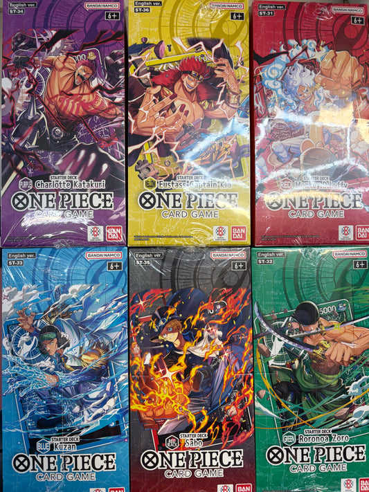 One Piece Starter Deck Bricks Complete Set Sealed - ST-31 - ST-32 - ST-33 - ST-34 - ST-35 - ST-36