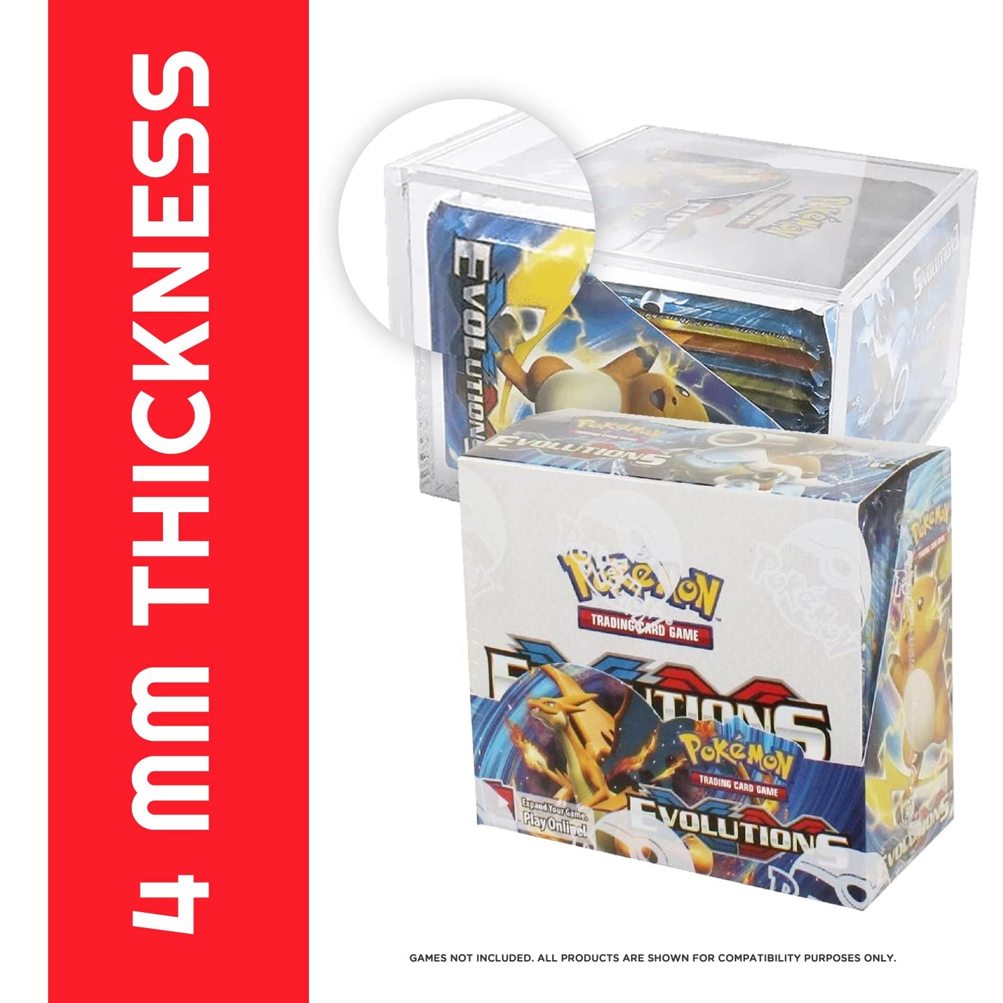 EVORETRO ACRYLIC Pokemon Booster Box Protective Case with Sliding Lid Razor Leaf EVORETRO ACRYLIC Pokemon Booster Box Protective Case with Sliding Lid Razor Leaf
