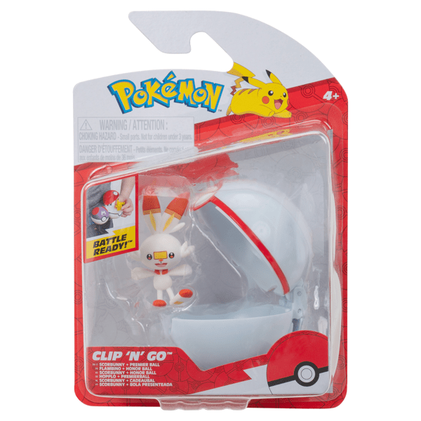 Pokemon Clip N Go Poké Ball Figure - Series 19 - SCORBUNNY