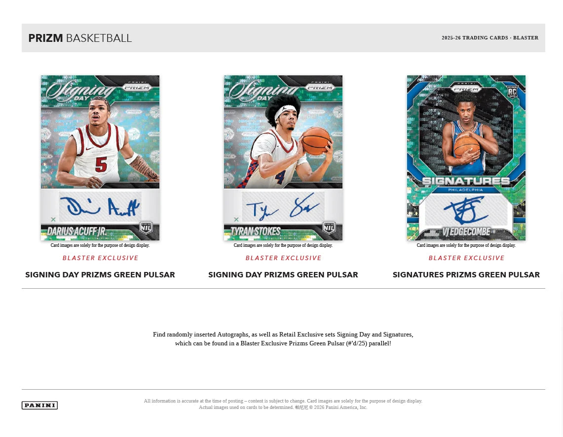 2025-26 PANINI PRIZM Basketball Trading Card BLASTER Box
