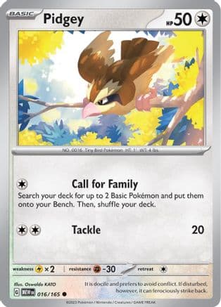 Pidgey 016-165 Reverse Holo