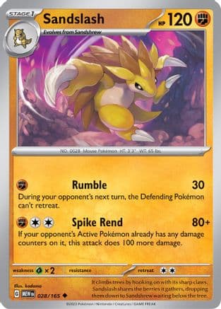 Sandslash 028-165 Reverse Holo