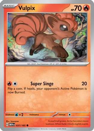 Vulpix 037-165 Reverse Holo