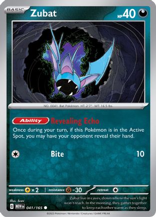 Zubat 041-165 Reverse Holo