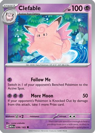 Clefable 036-165 Reverse Holo