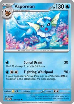 Vaporeon 134-165 Holo